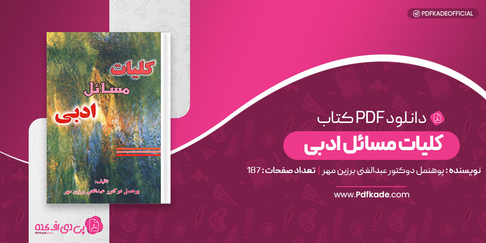 کتاب کلیات مسائل ادبی پوهنمل دوکتور عبدالغنی برزین مهر 